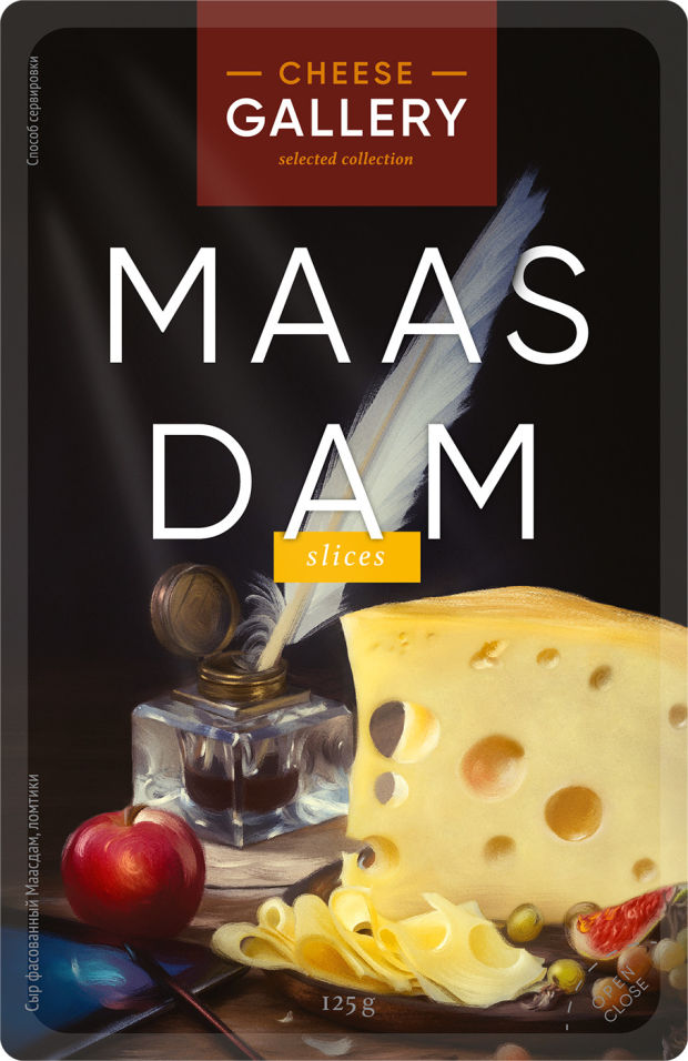 Сыр Cheese Gallery Маасдам ломтики 45% 125г