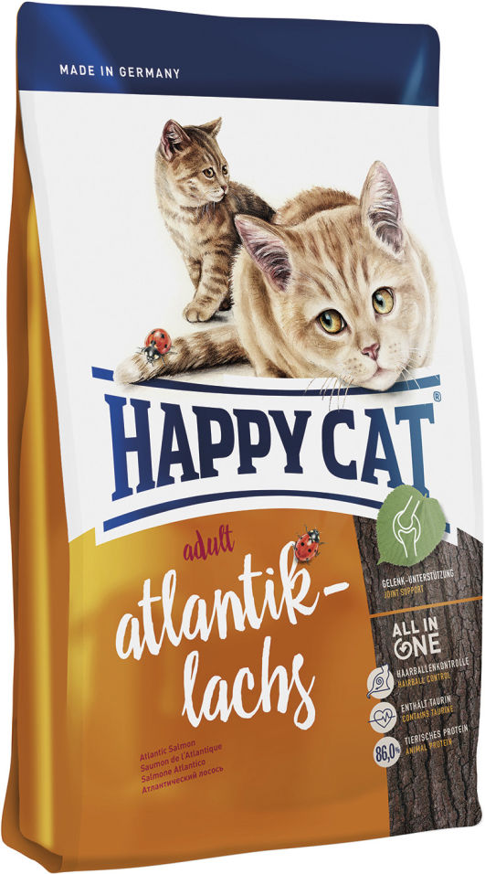 Сухой корм для взрослых кошек Happy Cat Лосось 0.3кг Сухой корм для взрослых кошек Happy Cat Лосось 0.3кг