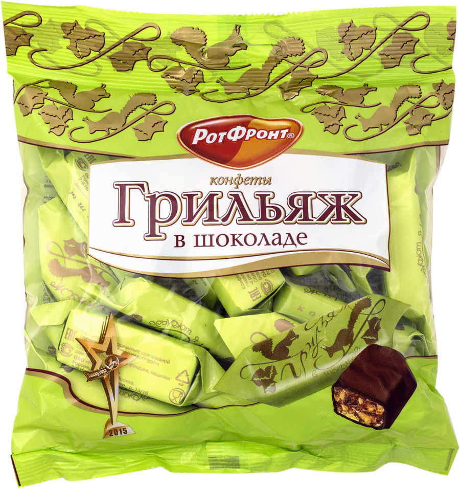 Конфеты Рот Фронт Грильяж в шоколаде 200г
