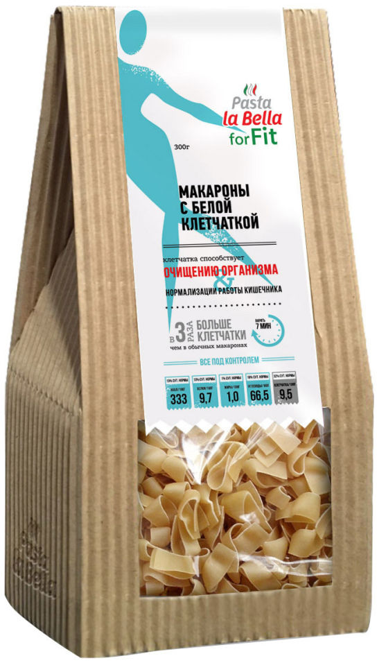 Макароны Pasta la Bella Фитнес с белой клетчаткой 300г
