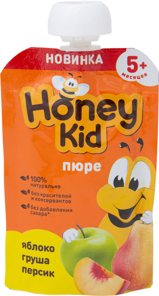Пюре Honey Kid Яблоко-груша-персик 90г