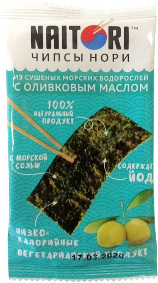 Чипсы Naitori Нори с оливковым маслом 3г