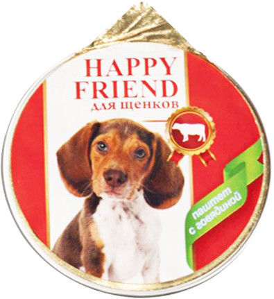 Корм для щенков Happy Friend Паштет с говядиной 125г Корм для щенков Happy Friend Паштет с говядиной 125г