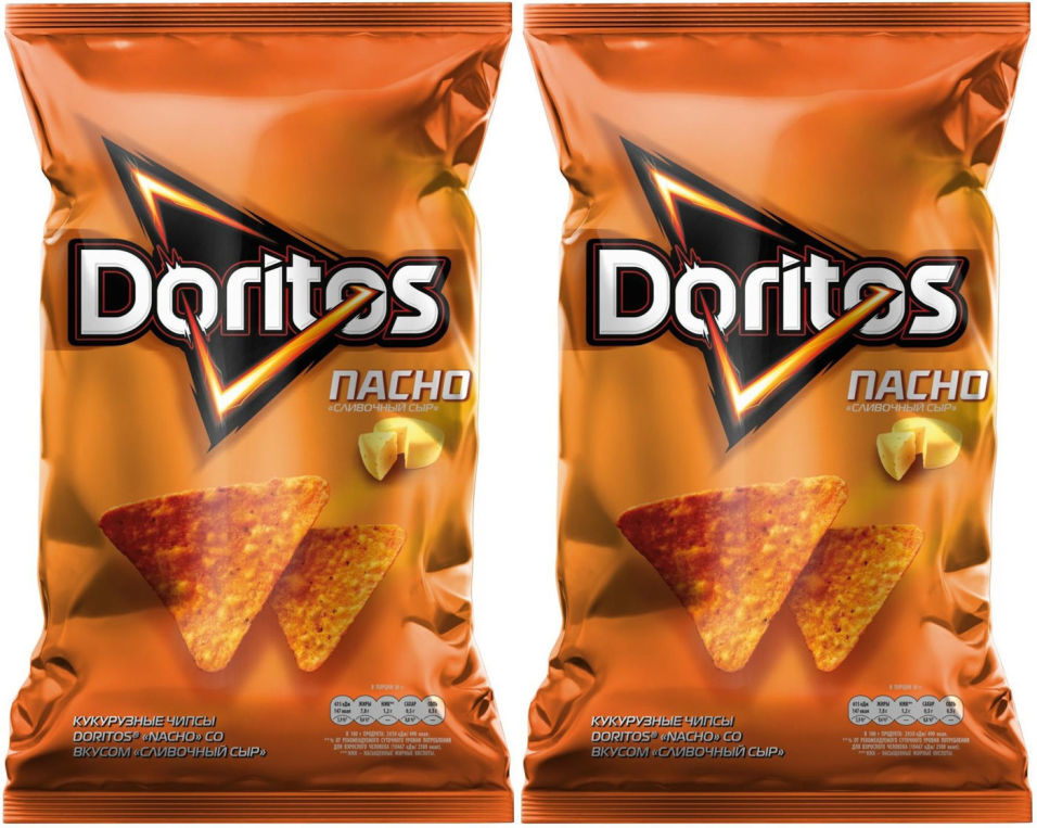 Чипсы кукурузные Doritos Nacho Сливочный сыр 100г (упаковка 2 шт.)