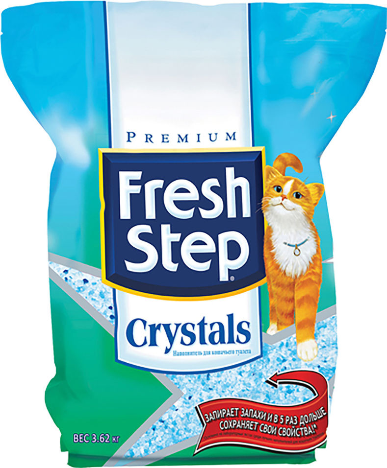 Наполнитель для кошачьего туалета Fresh Step Crystals силикагель 3.62кг Наполнитель для кошачьего туалета Fresh Step Crystals силикагель 3.62кг