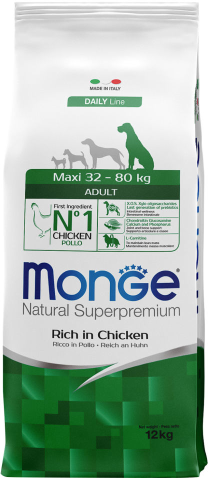 Корм для собак Monge Dog Maxi для крупных пород 12кг Корм для собак Monge Dog Maxi для крупных пород 12кг