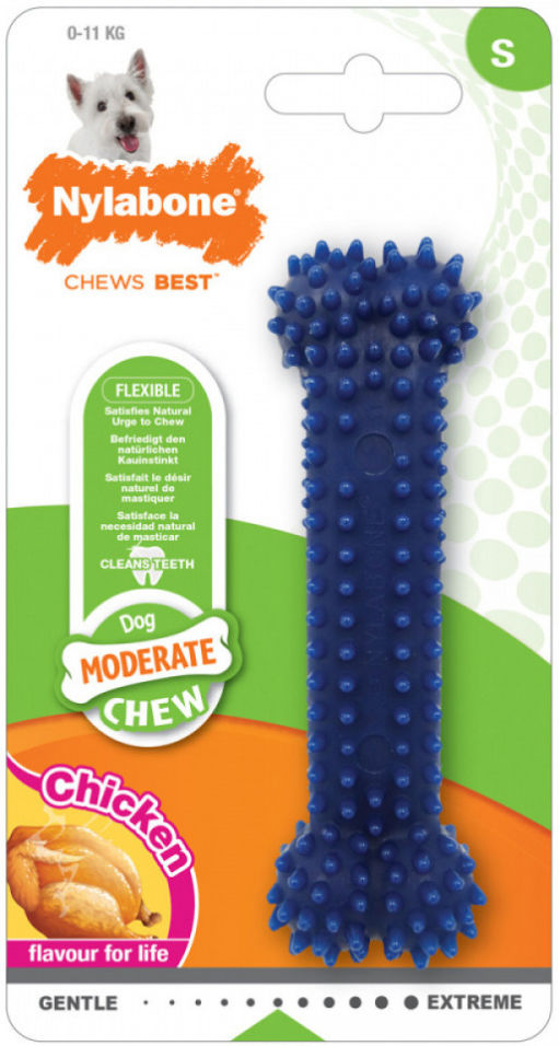 Игрушка для собак Nylabone Косточка умеренно жесткая с ароматом курицы S Игрушка для собак Nylabone Косточка умеренно жесткая с ароматом курицы S