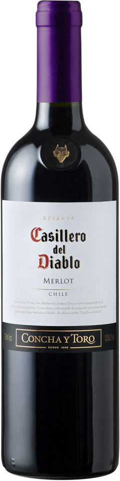Отзывы о Вине Casillero del Diablo Merlot Reserva красном сухом 13.5% 0.75л