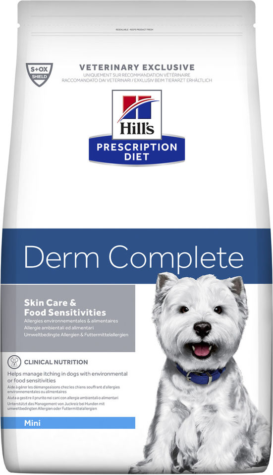Сухой корм для собак Hills Prescription Diet Derm Complete Mini 1.5кг Сухой корм для собак Hills Prescription Diet Derm Complete Mini 1.5кг