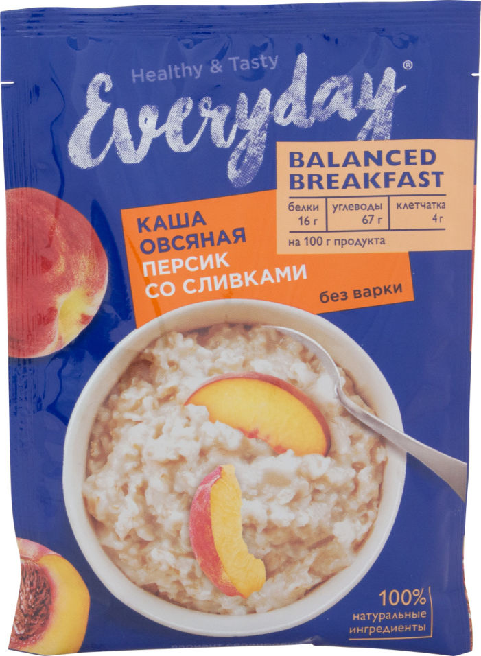 Каша Everyday Персик со сливками 40г