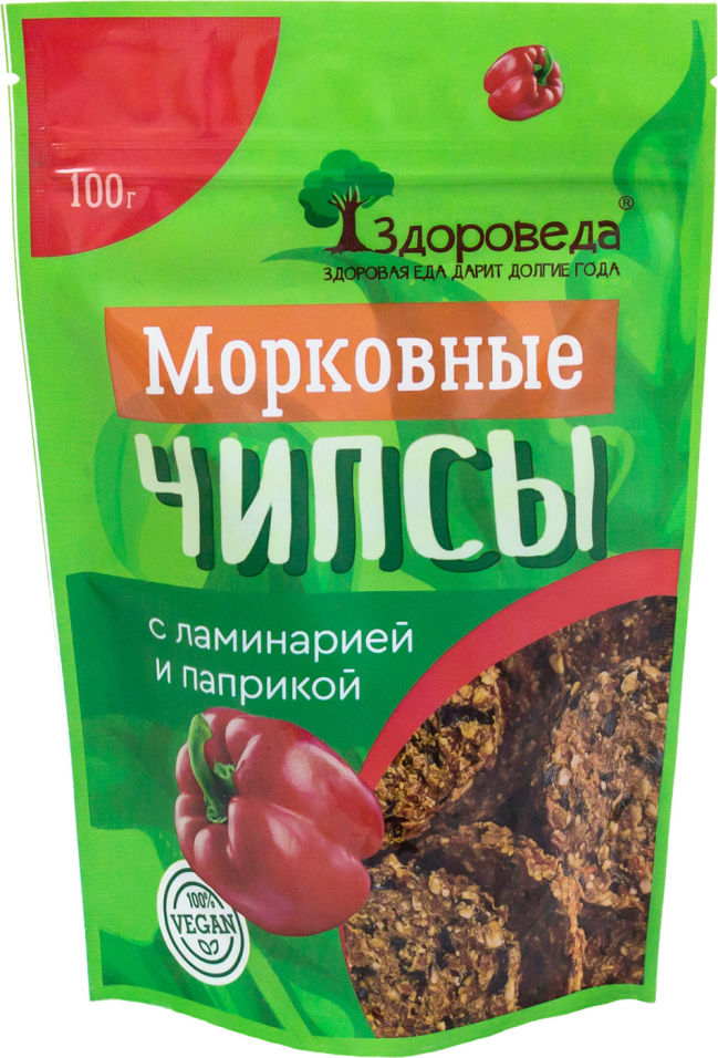 Чипсы Здороведа Морковные с ламинарией и паприкой 100г