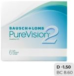 Контактные линзы Pure Vision 2 Ежемесячные -1.50/14.0/8.6 6шт Контактные линзы Pure Vision 2 Ежемесячные -1.50/14.0/8.6 6шт