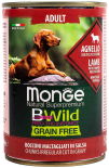 Влажный корм для взрослых собак Monge BWild Grain Free беззерновой из ягненка с тыквой и кабачками 400г