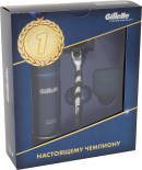 Подарочный набор Gillette Настоящему чемпиону Бритва с 1 сменной кассетой защитный копачек и Гель для бритья Fusion 75мл