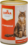 Влажный корм для кошек Lapka с говядиной в соусе 415г