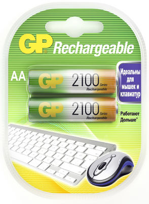 Аккумуляторы GP BC2 BL2 UC2PETG 2100mAh AA 2шт