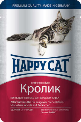 Корм для кошек Happy Cat Кролик в соусе 100г