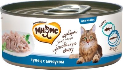 Корм для кошек Мнямс Тунец с анчоусами в нежном желе 70г