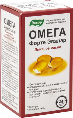 БАД Эвалар Омега Форте Льняное масло 30 капсул