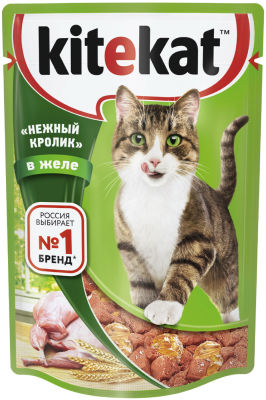 Корм для кошек Kitekat нежный кролик в желе 85г