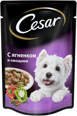 Корм для собак Cesar ягненок с овощами в соусе 85г