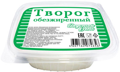 Творог Вкусный День Обезжиренный 0% 180г
