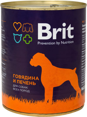 Корм для собак Brit Говядина и печень 850г