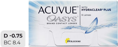 Контактные линзы Acuvue Oasys with Hydraclear Plus Двухнедельные -0.75/14/8.4 6шт